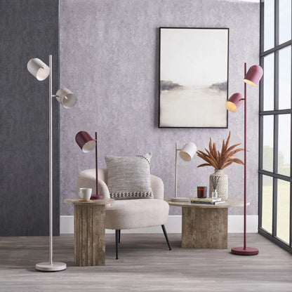 Warm grey metal table lamp with adjustable cloche shade – modern bedside and desk task lighting 55x16x23cm | Click Style