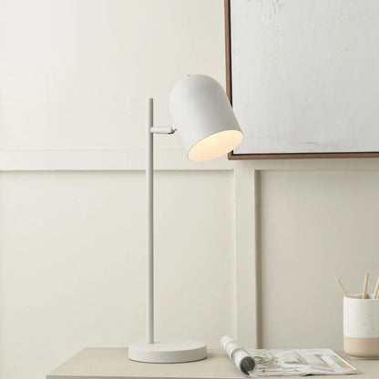 Warm grey metal table lamp with adjustable cloche shade – modern bedside and desk task lighting 55x16x23cm | Click Style
