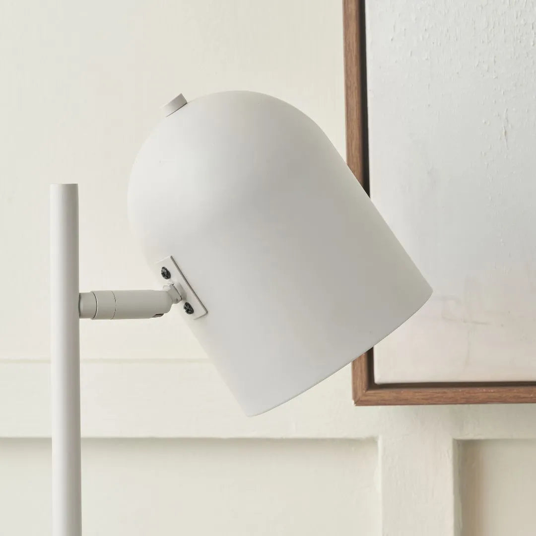 Warm grey metal table lamp with adjustable cloche shade – modern bedside and desk task lighting 55x16x23cm | Click Style