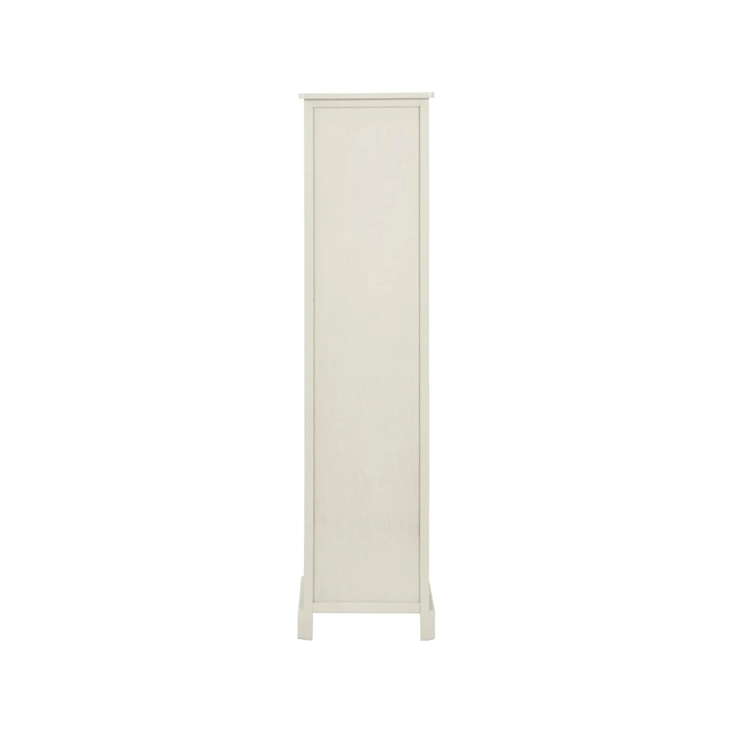 Warm Ivory Pine Wood 1 Door 3 Shelf Display Storage Unit with Silver Door Knob back view 153x38x30cm | Click Style