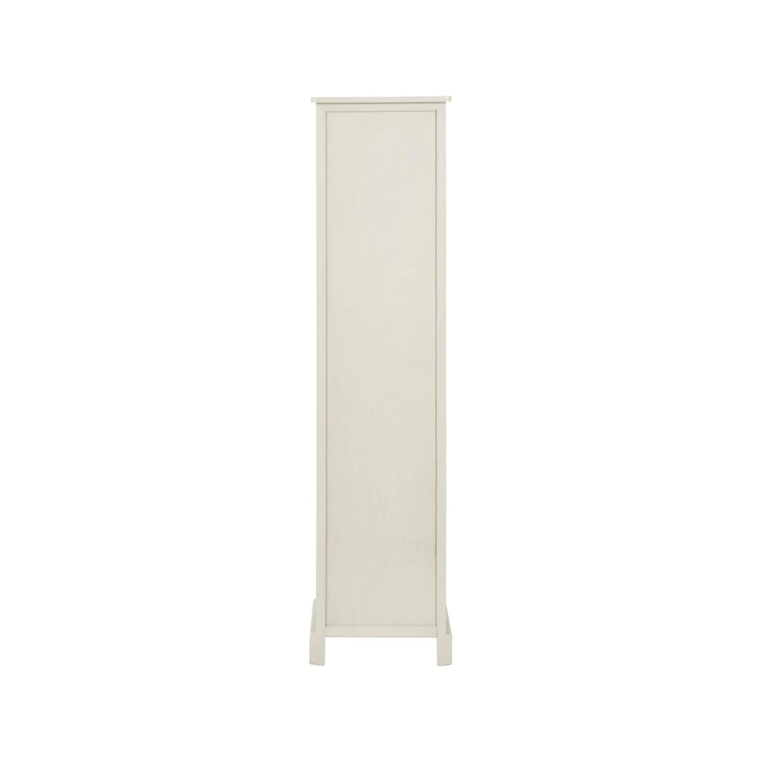 Warm Ivory Pine Wood 1 Door 3 Shelf Display Storage Unit with Silver Door Knob back view 153x38x30cm | Click Style