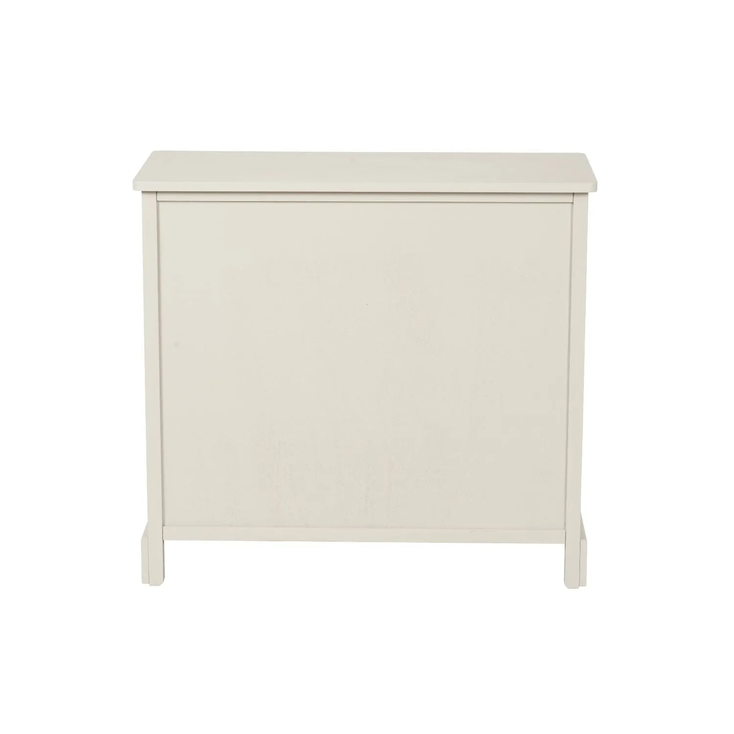 Warm Ivory Pine Wood 6 Drawer Chest of Drawers with Polished Silver Cup Handles back view 70x76x33cm | Click Style