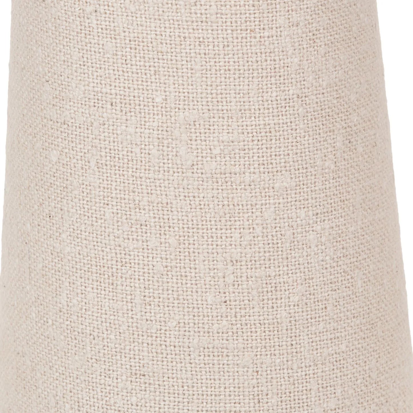 White Slubby Handloom Fabric Table Lamp with Tapered Column Base & Textured Tall Drum Shade 92x22x22cm | Click Style