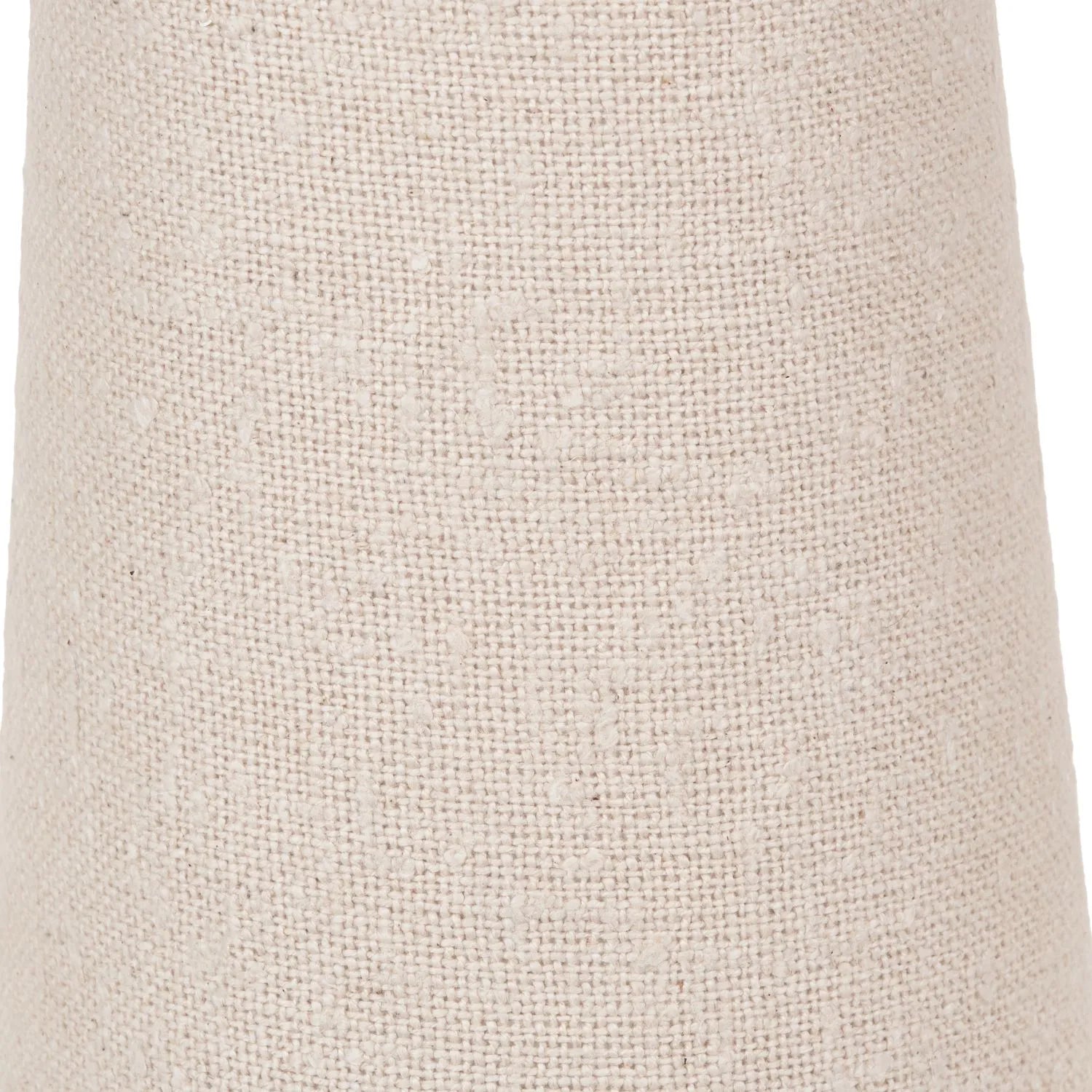White Slubby Handloom Fabric Table Lamp with Tapered Column Base & Textured Tall Drum Shade 92x22x22cm | Click Style