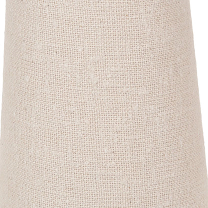White Slubby Handloom Fabric Table Lamp with Tapered Column Base & Textured Tall Drum Shade 92x22x22cm | Click Style