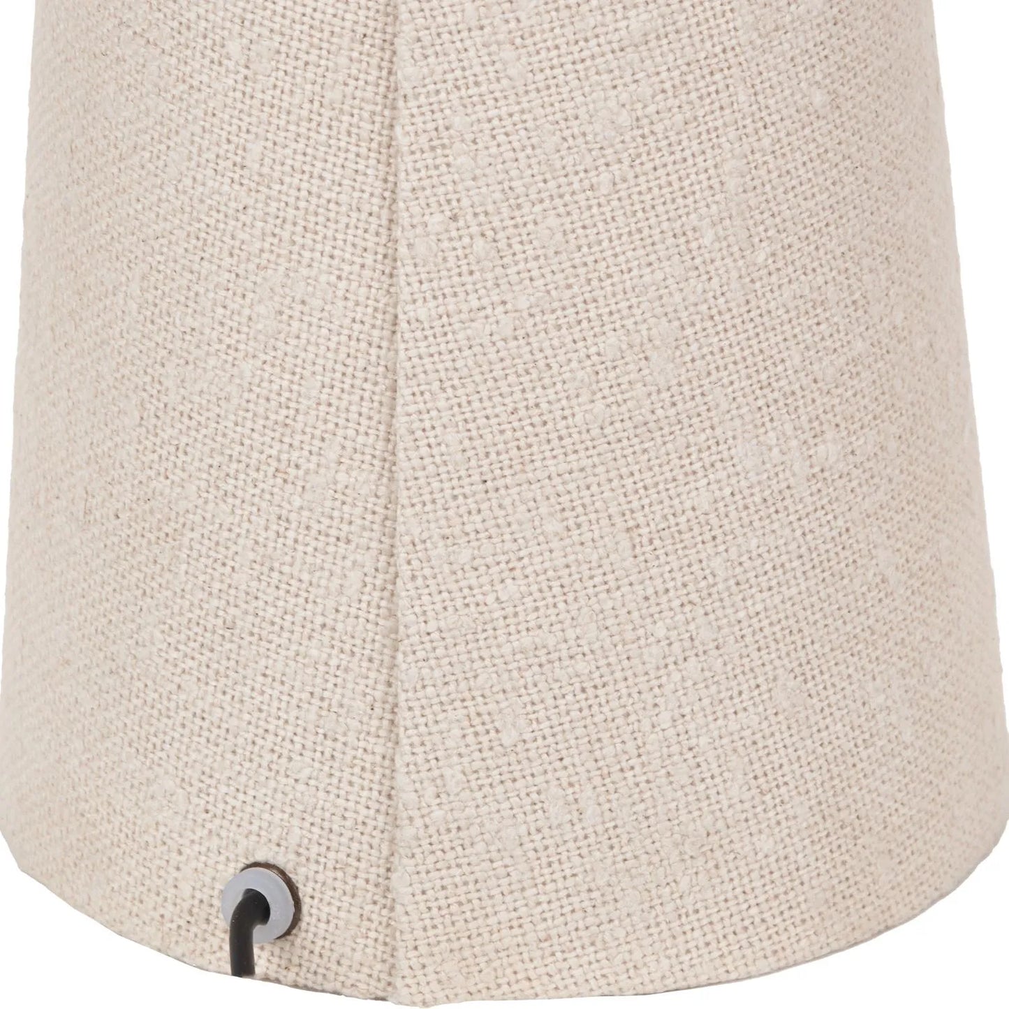 White Slubby Handloom Fabric Table Lamp with Tapered Column Base & Textured Tall Drum Shade 92x22x22cm | Click Style