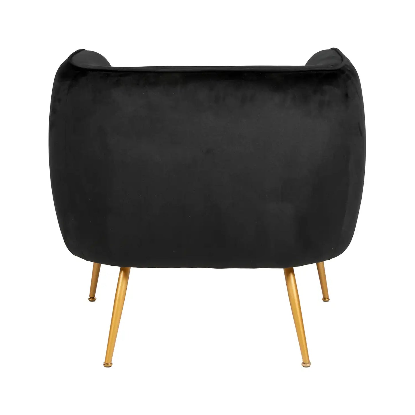 Aalya Black Velvet Armchair with Gold/Black Metal Legs – Click Style