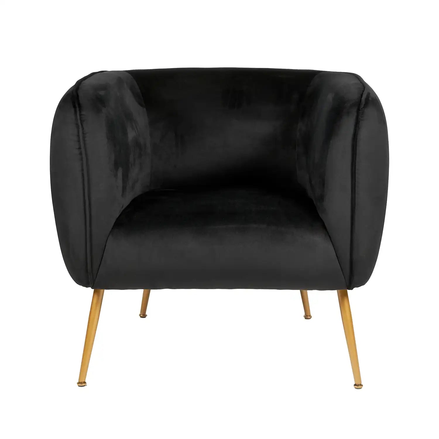 Aalya Black Velvet Armchair with Gold/Black Metal Legs – Click Style