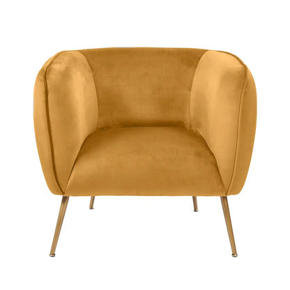 Aalya Gold Velvet Armchair with Gold/Black Metal Legs – Click Style