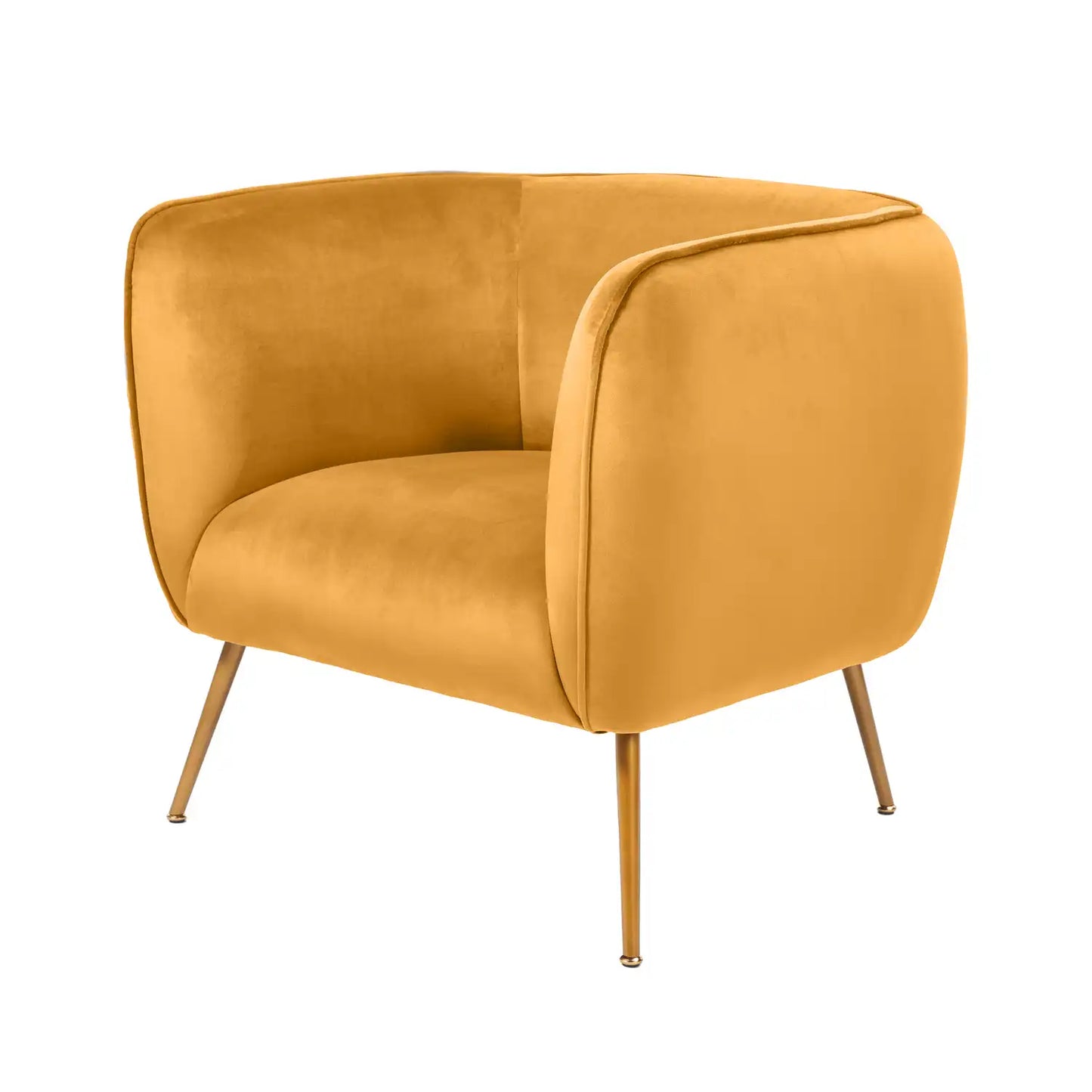 Aalya Gold Velvet Armchair with Gold/Black Metal Legs – Click Style