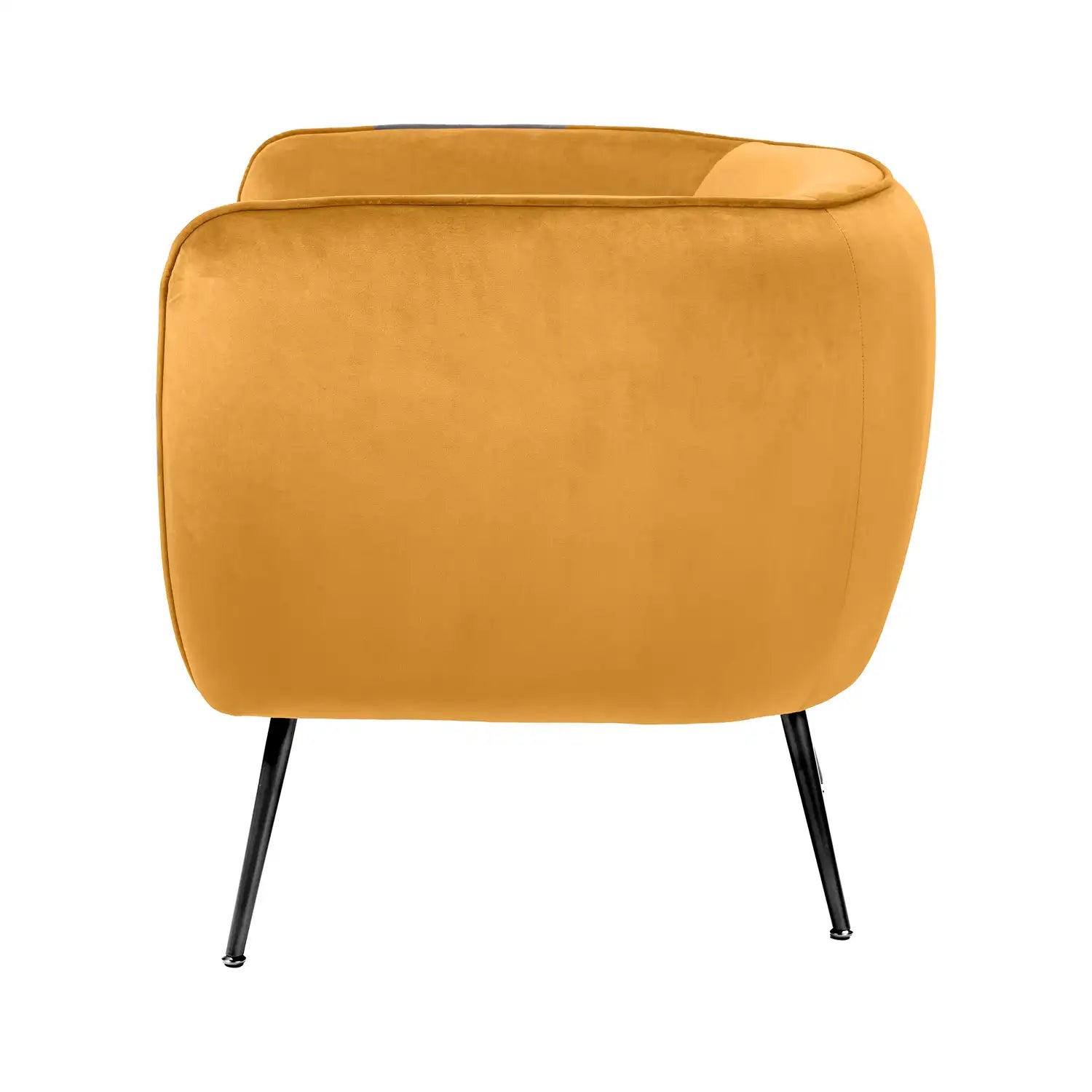 Aalya Gold Velvet Armchair with Gold/Black Metal Legs – Click Style