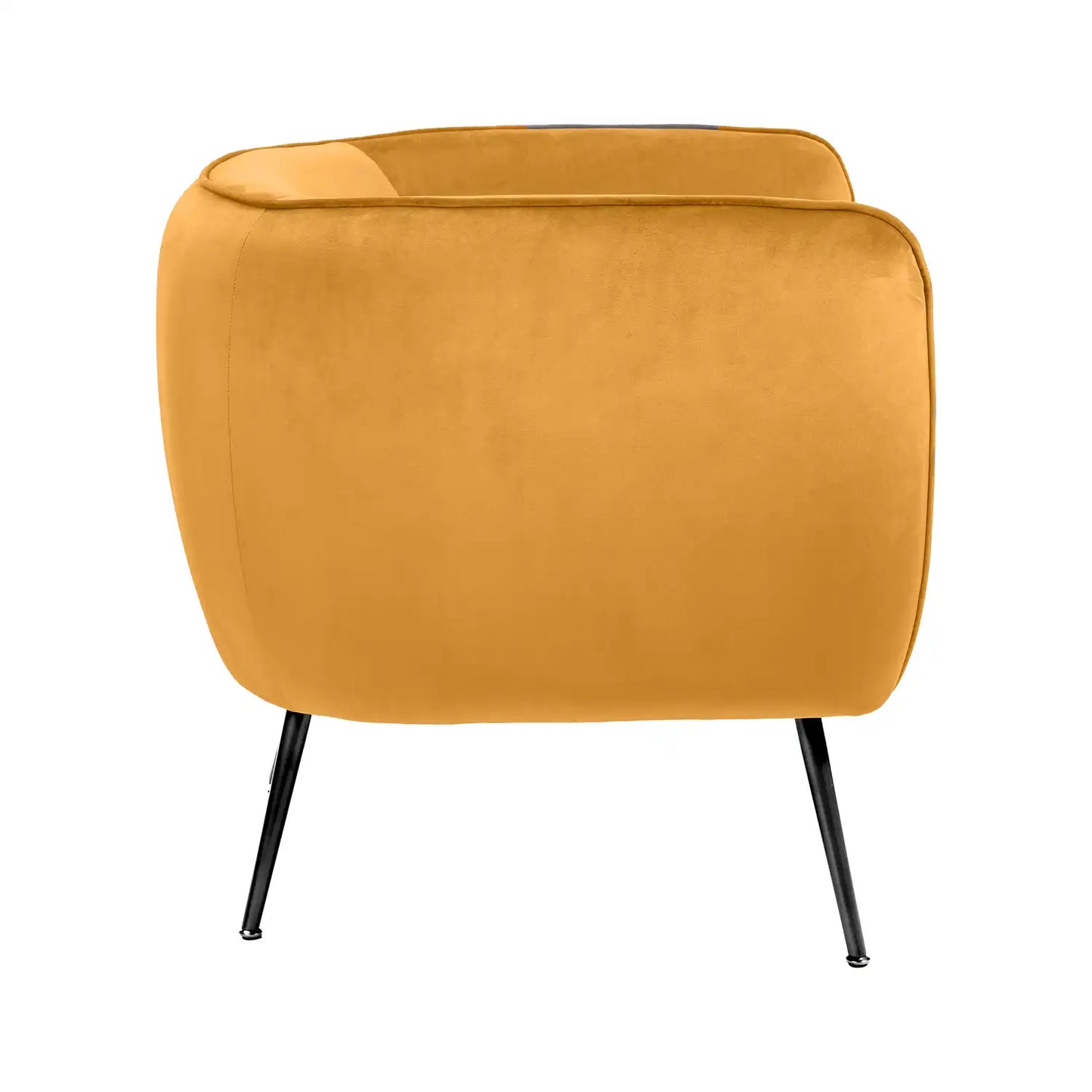 Aalya Gold Velvet Armchair with Gold/Black Metal Legs – Click Style