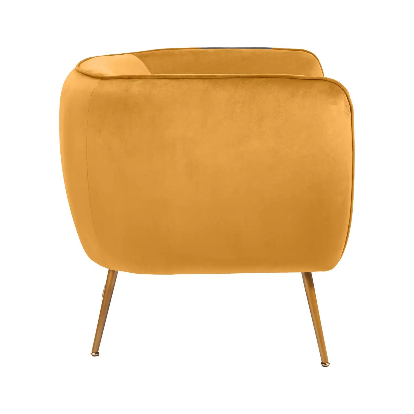 Aalya Gold Velvet Armchair with Gold/Black Metal Legs – Click Style