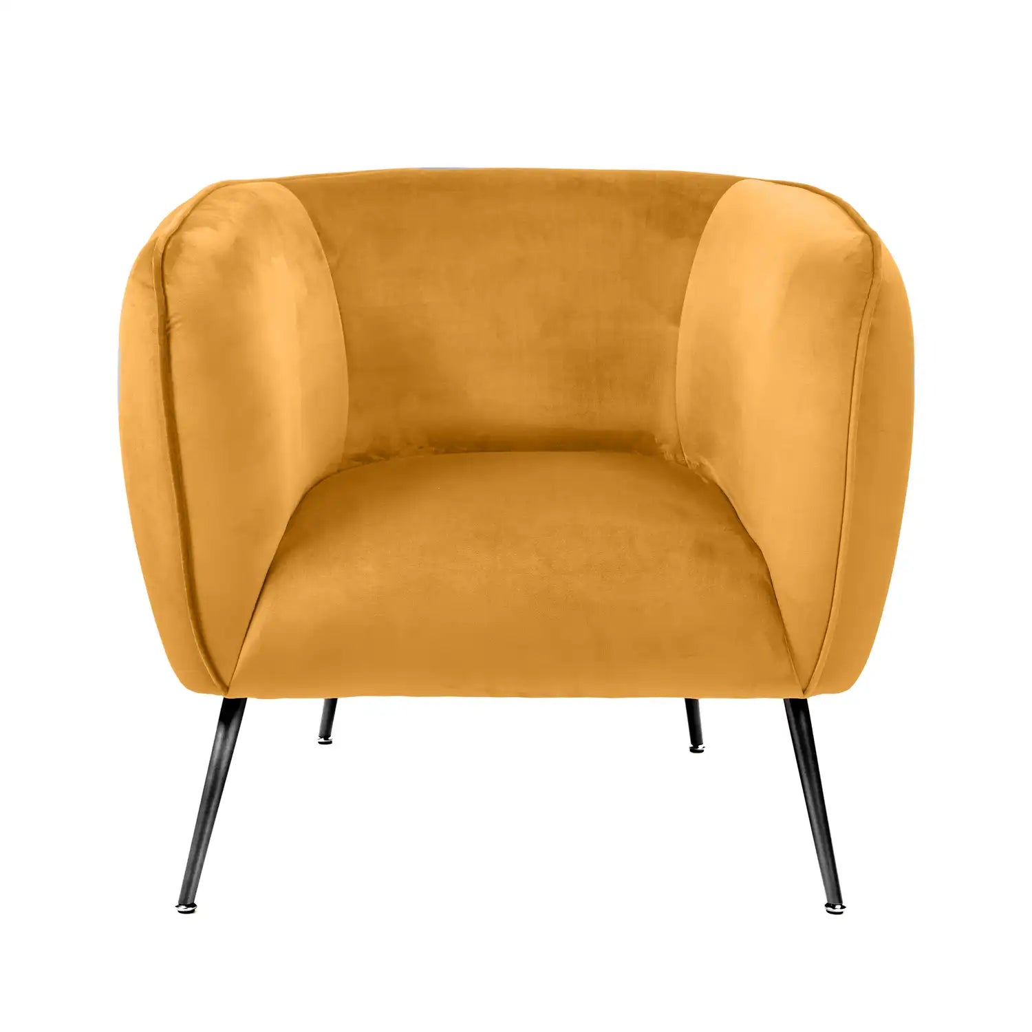 Aalya Gold Velvet Armchair with Gold/Black Metal Legs – Click Style