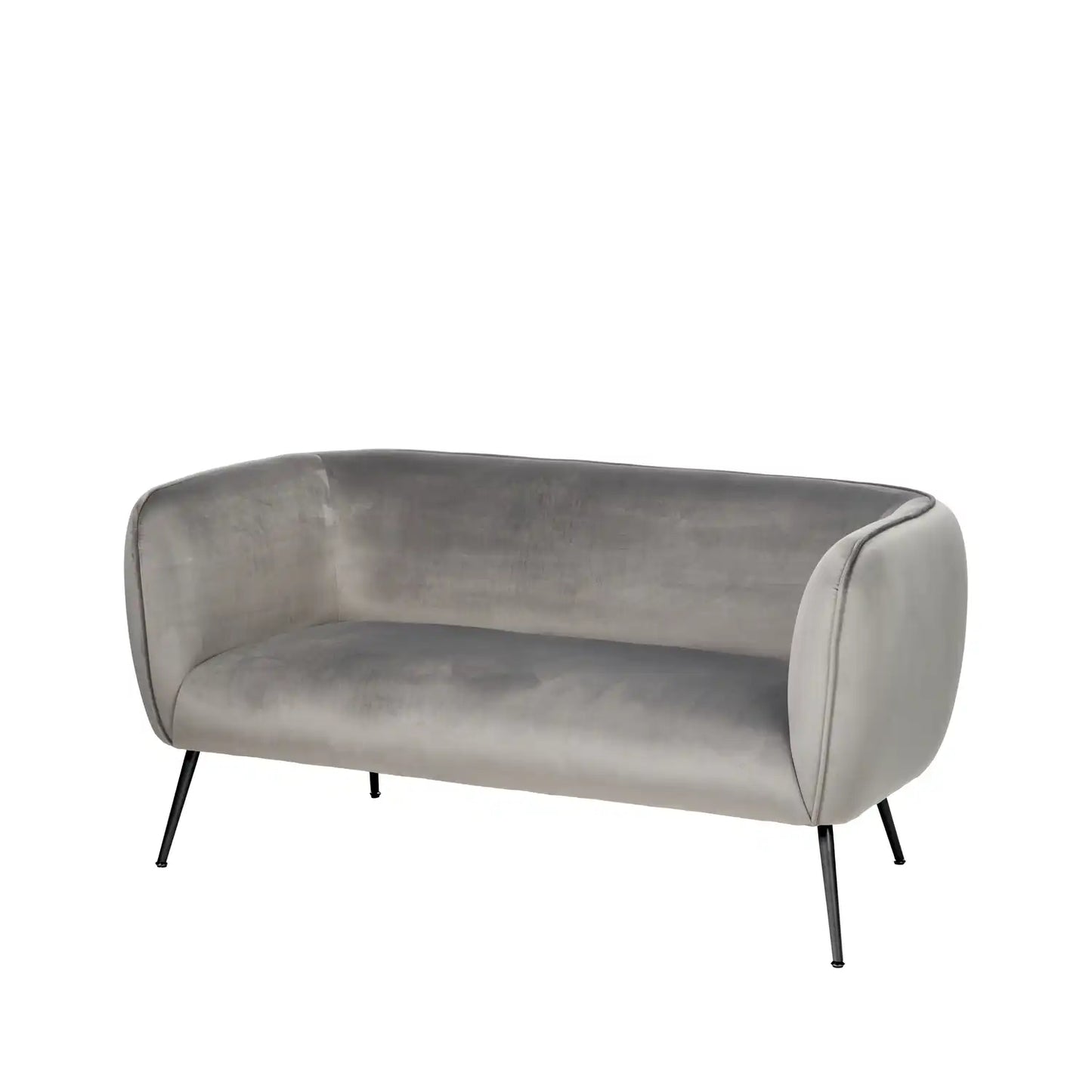 Aalya Grey Velvet 2 Seater Sofa with Gold/Black Metal Legs – Click Style