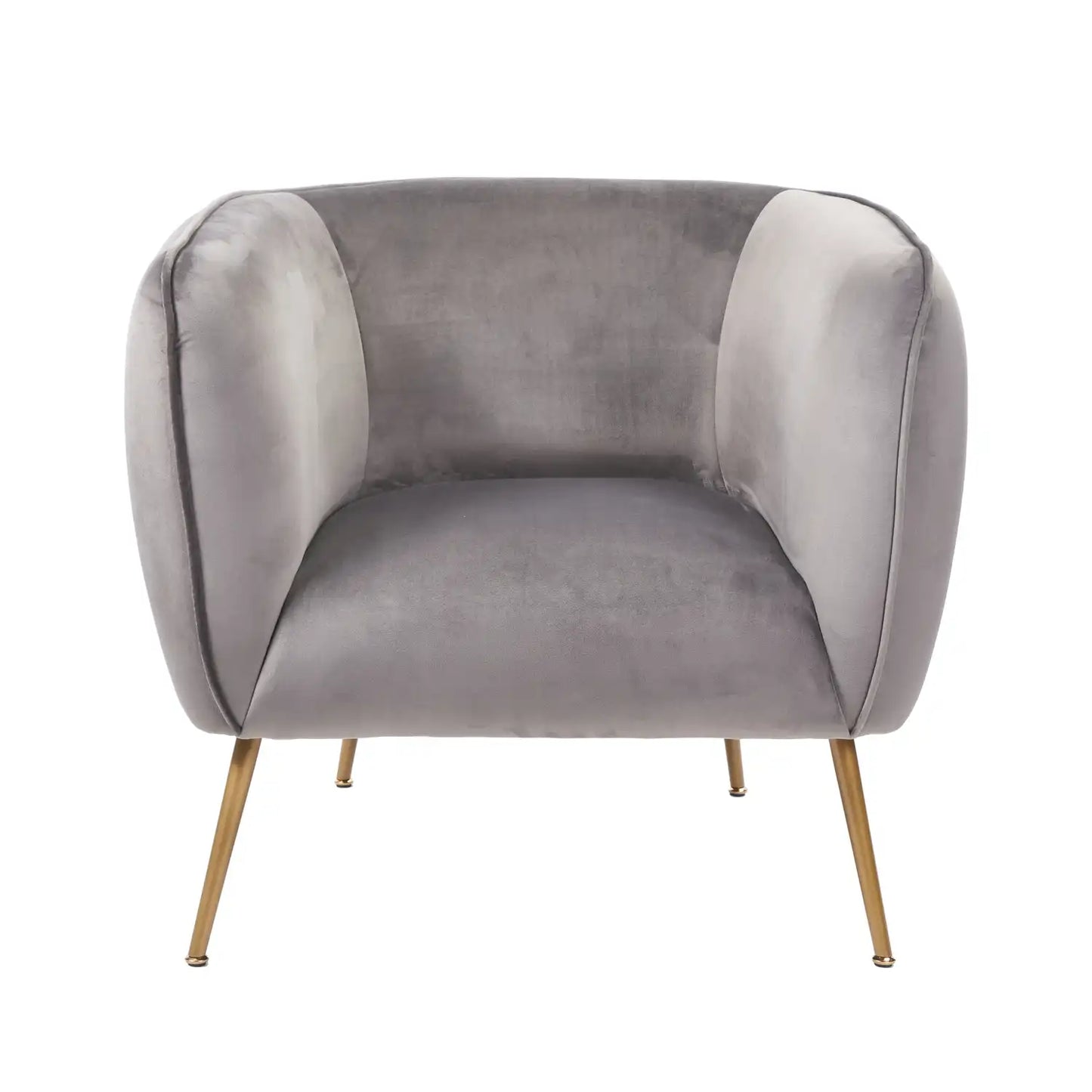 Aalya Grey Velvet Armchair with Gold/Black Metal Legs – Click Style