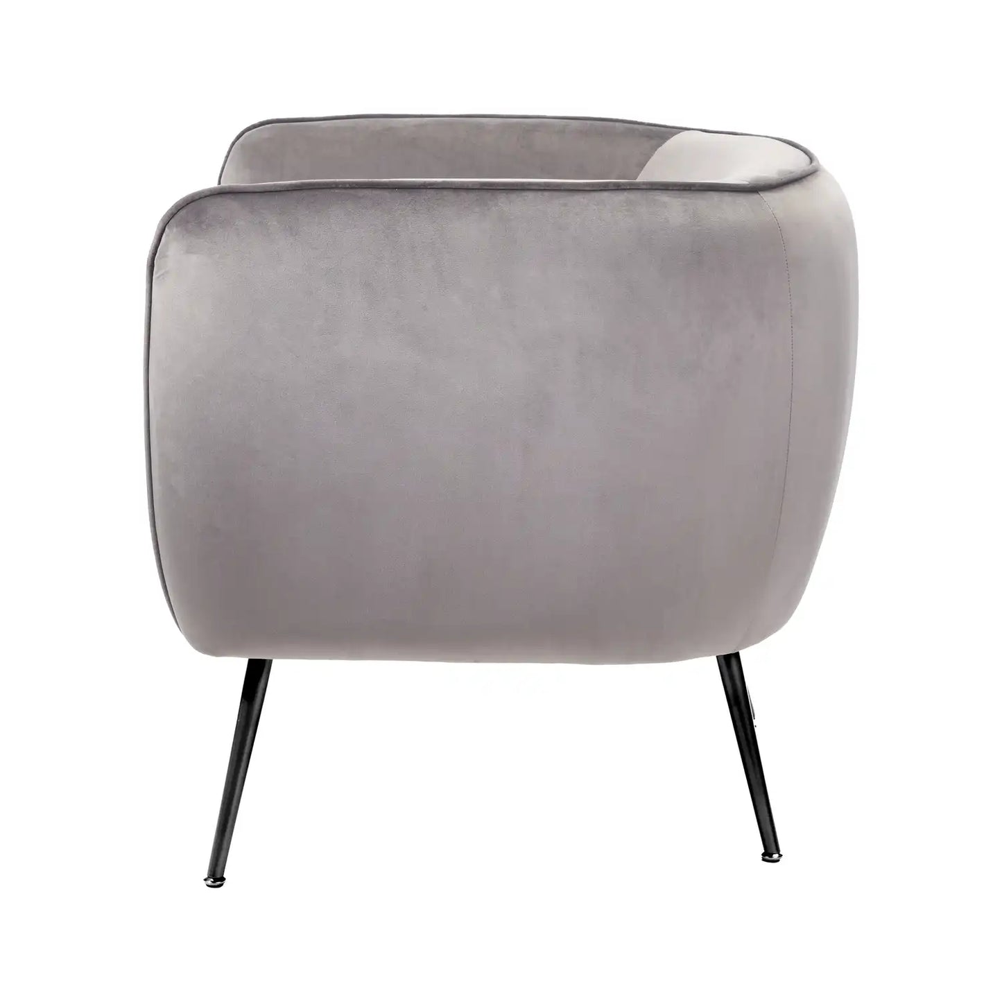 Aalya Grey Velvet Armchair with Gold/Black Metal Legs – Click Style