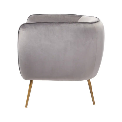 Aalya Grey Velvet Armchair with Gold/Black Metal Legs – Click Style