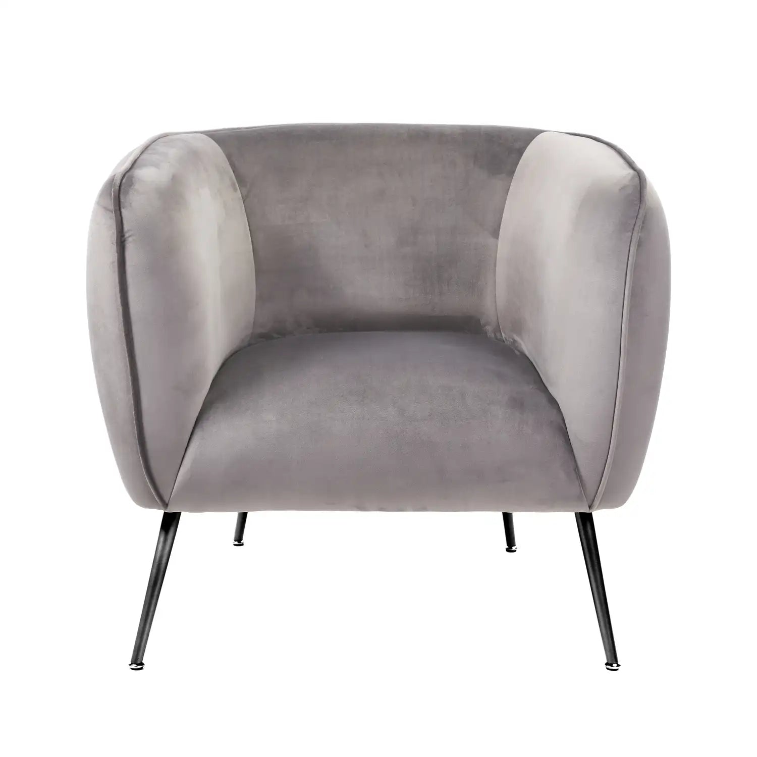 Aalya Grey Velvet Armchair with Gold/Black Metal Legs – Click Style