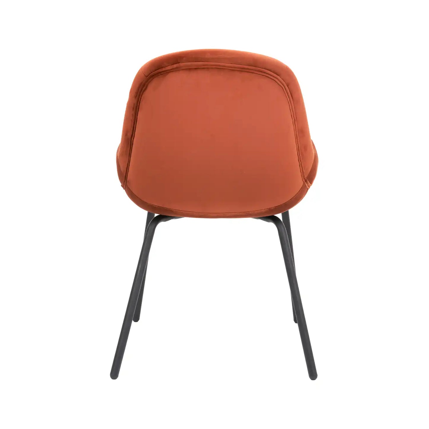 Amas Burnt Orange Velvet Dining Chair with Black Metal Legs – Click Style