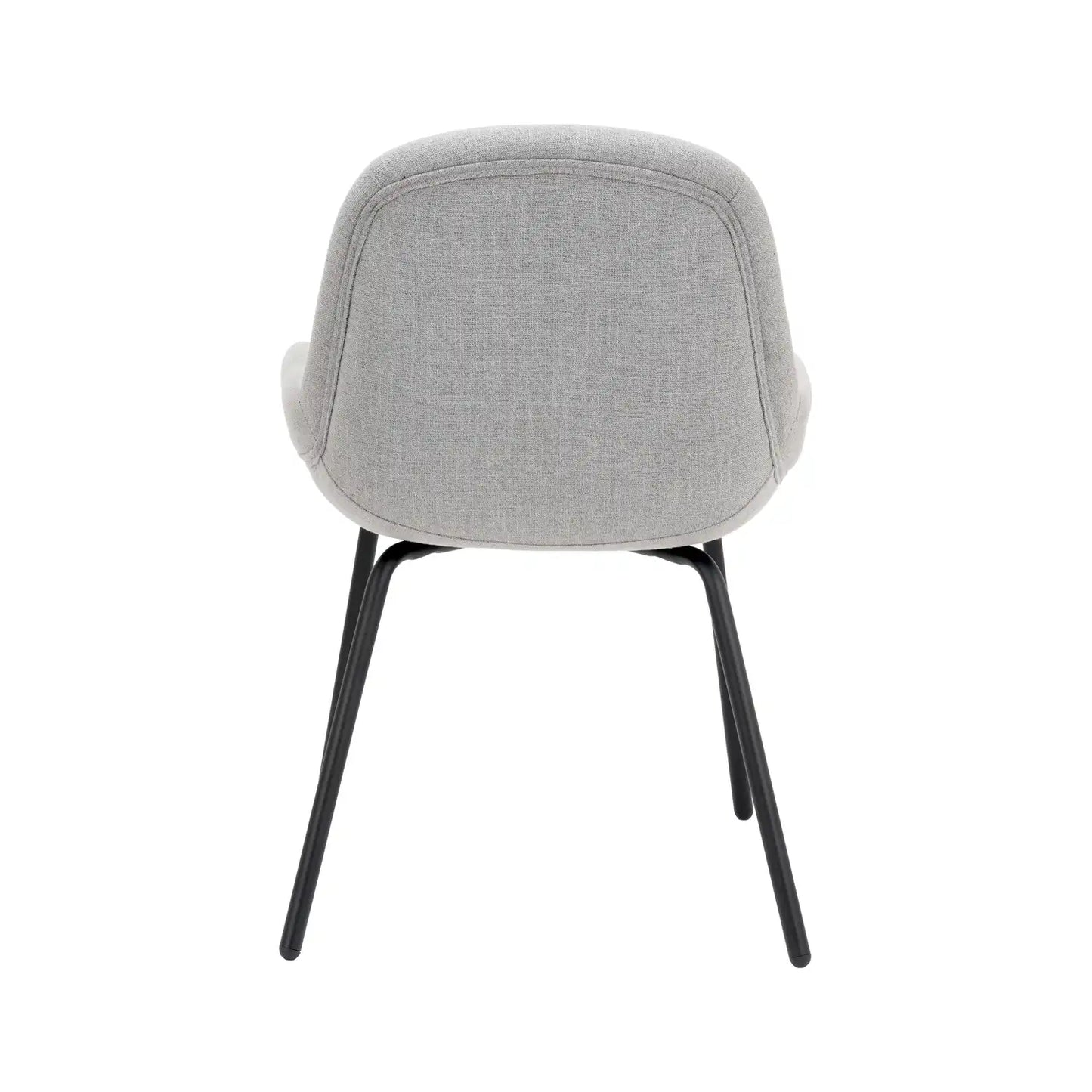 Amas Grey Linen Mix Fabric Dining Chair with Black Metal Legs – Click Style