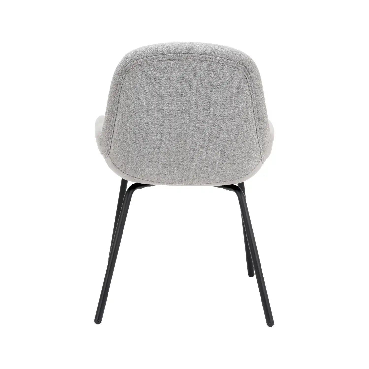 Amas Grey Linen Mix Fabric Dining Chair with Black Metal Legs – Click Style