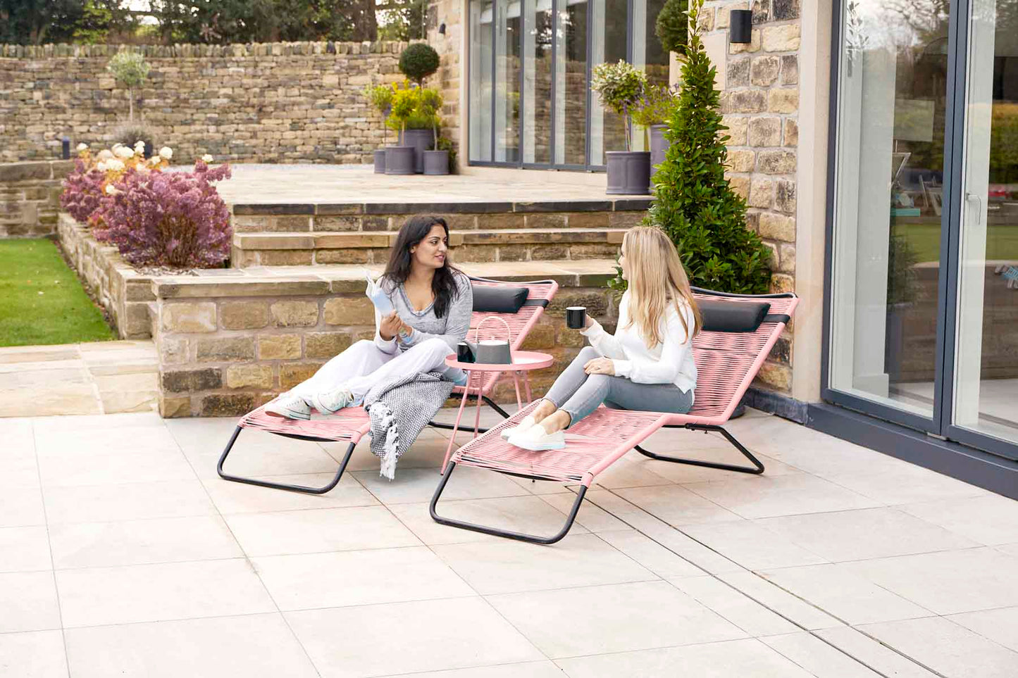 Antigua Pink String Sun Loungers Set of Two – Click Style