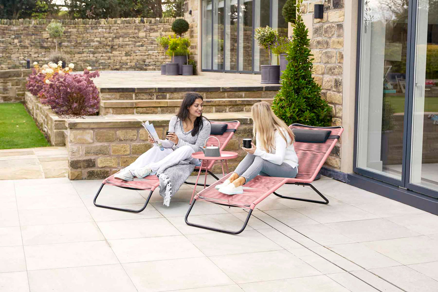 Antigua Pink String Sun Loungers Set of Two – Click Style