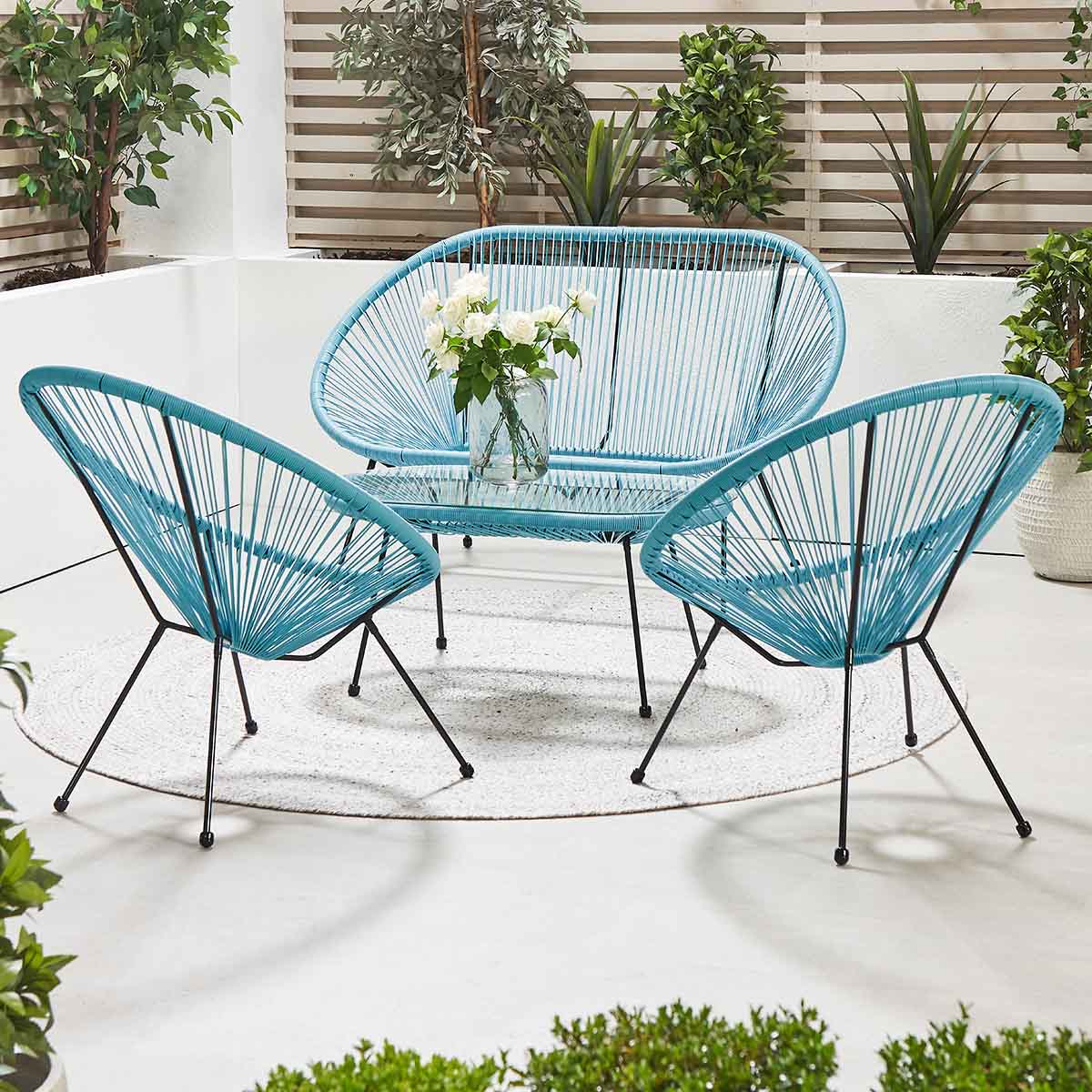Antigua Turquoise String Garden Lounge Set – Click Style