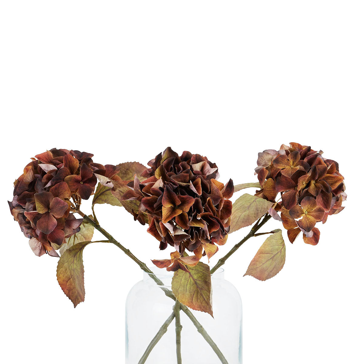 Artificial Autumnal Brown Hydrangea Stem – Click Style
