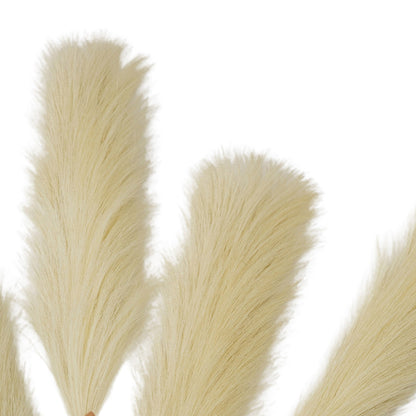 Artificial Cream Feather Pampas Grass Bunch of 5 Stems– Click Style
