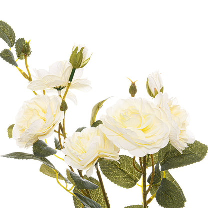 Artificial Creamy White Cottage Rose Stem – Click Style