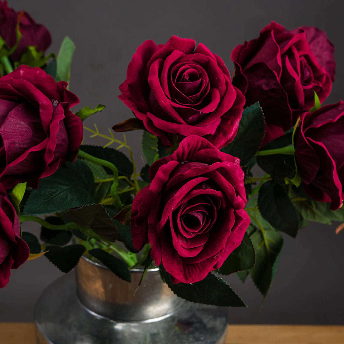 Artificial Deep Red Rose Stem – Click Style