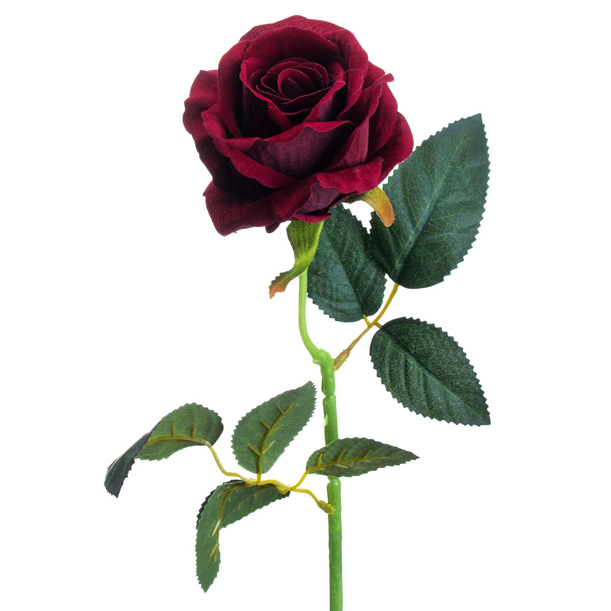 Artificial Deep Red Rose Stem – Click Style