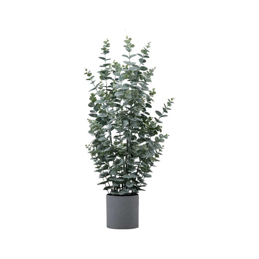 Artificial Medium Green Eucalyptus Bush in Grey Pot 84.5x45cm– Click Style