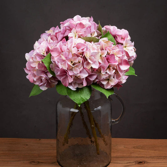 Artificial Multi-Hue Pink Hydrangea Stem – Click Style