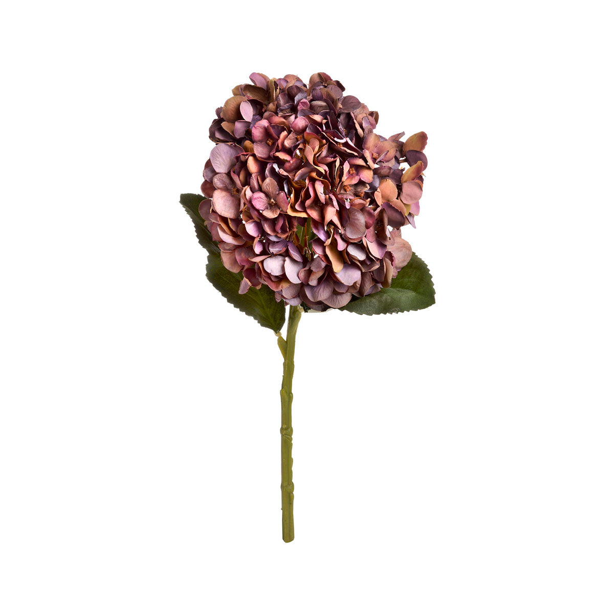 Artificial Multi-Tonal Brown Hydrangea Stem – Click Style