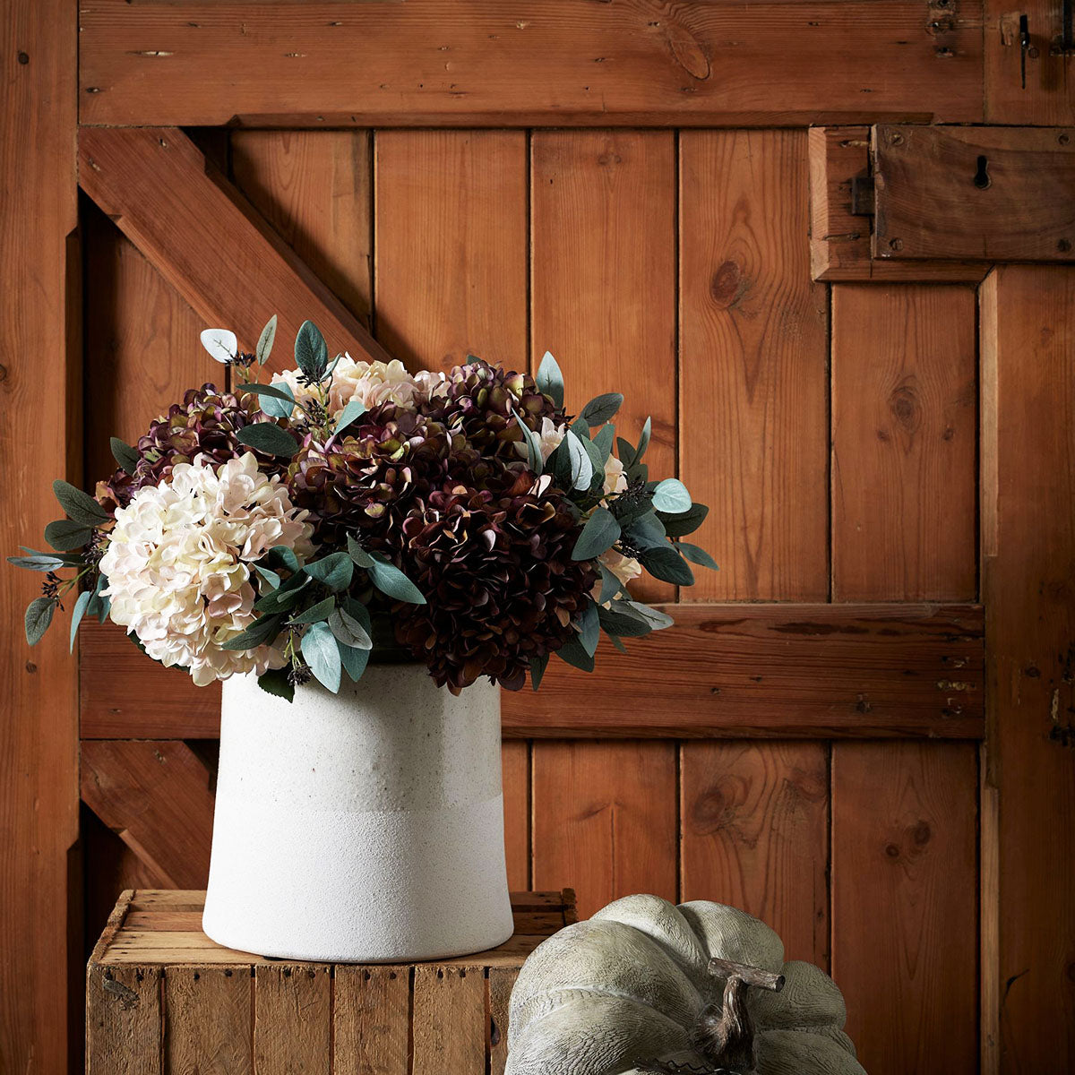 Artificial Multi-Tonal Brown Hydrangea Stem – Click Style