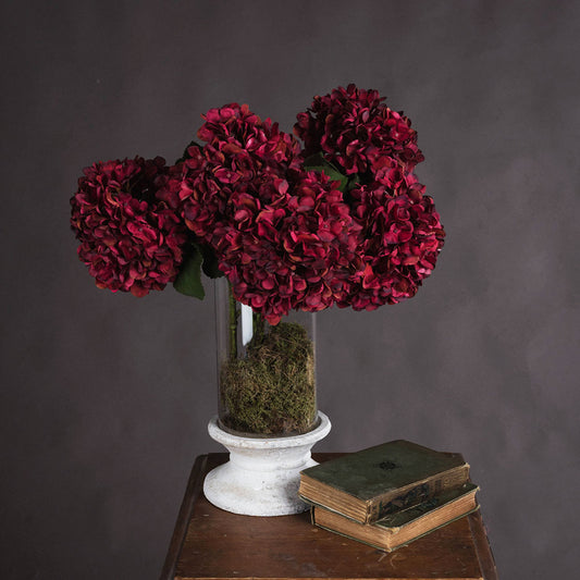 Artificial Ruby Red Hydrangea Stem – Click Style