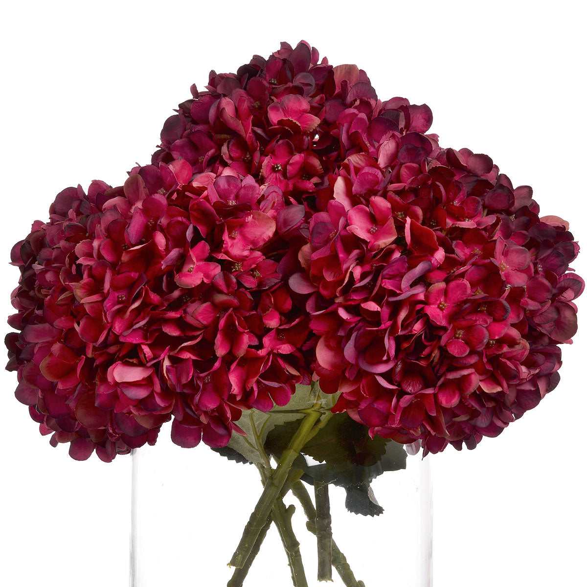 Artificial Ruby Red Hydrangea Stem – Click Style