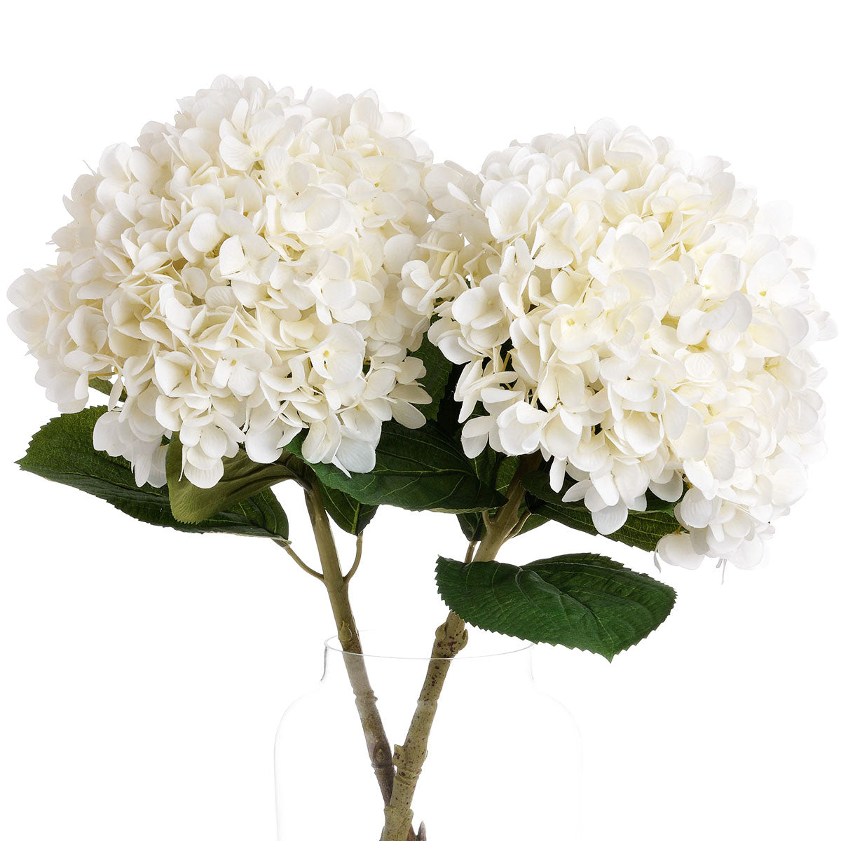 Artificial Soft White Large-Bloomed Hydrangea Stem – Click Style