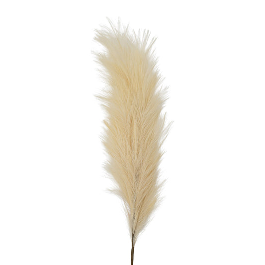 Artificial Tall Fluffy Cream Feather Pampas Grass Bunch of 3 Stems– Click Style