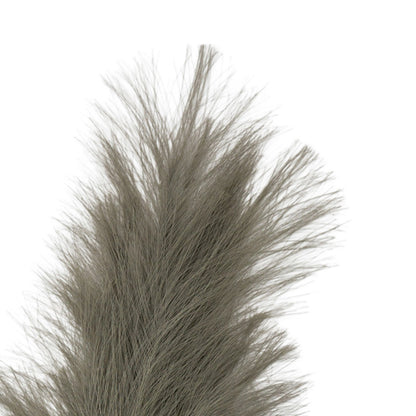 Artificial Tall Fluffy Grey & Green Feather Pampas Grass Bunch of 3 Stems– Click Style