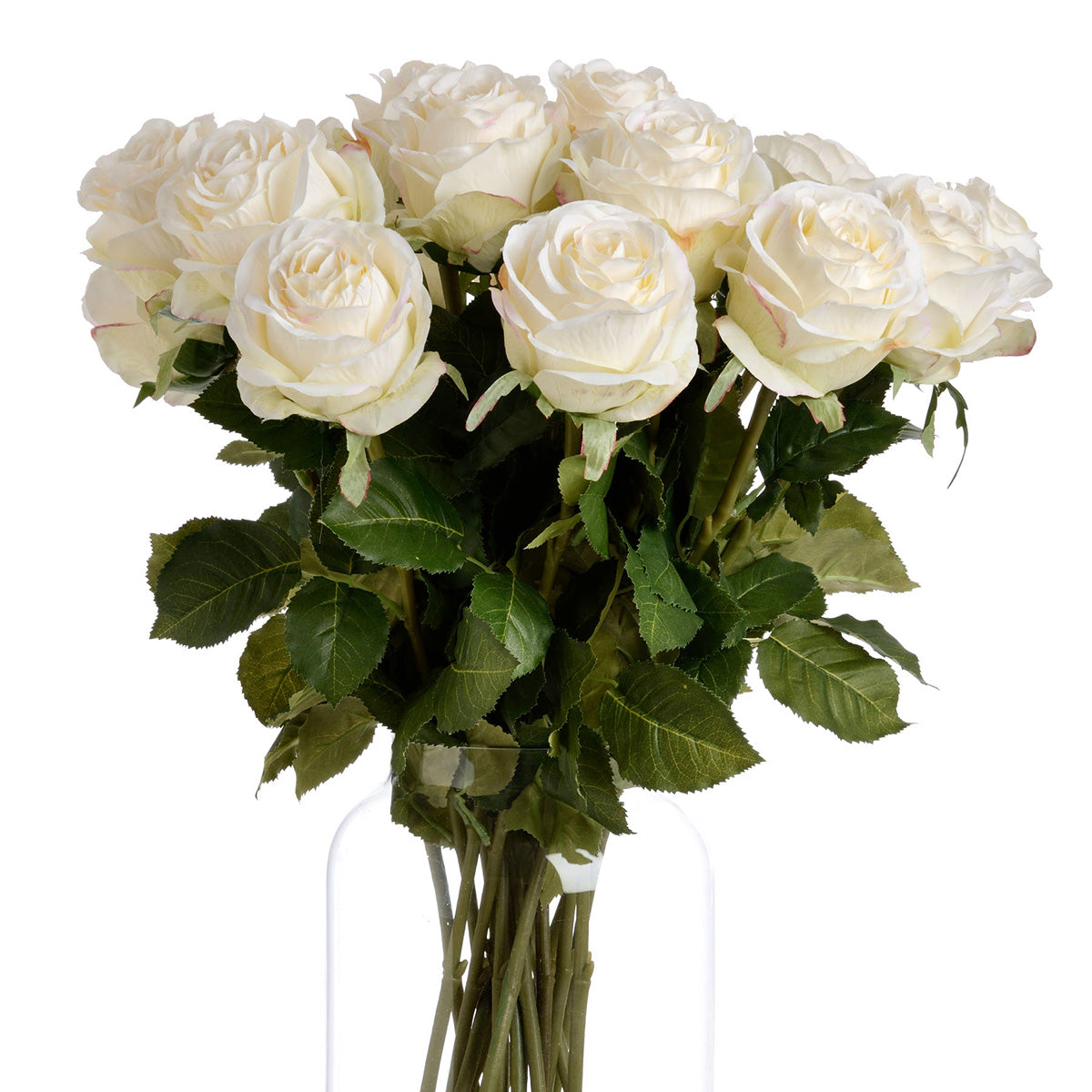 Artificial Traditional White Rose Stem – Click Style