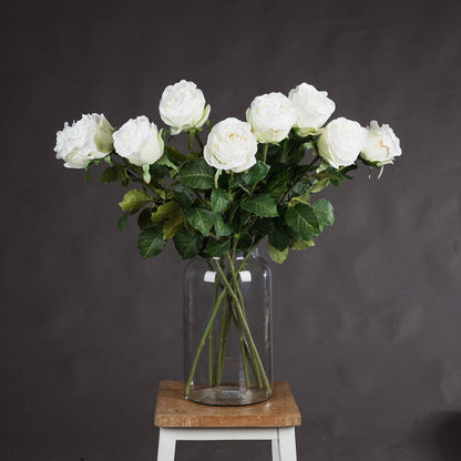 Artificial Traditional White Rose Stem – Click Style