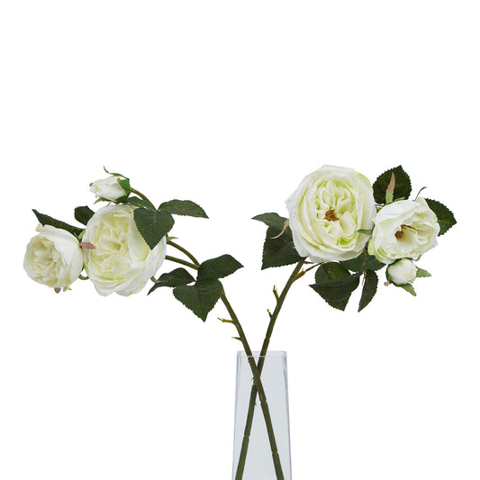 Artificial White Charity Rose Stem – Click Style