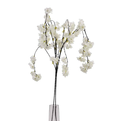 Artificial White Cherry Blossom Stem – Click Style