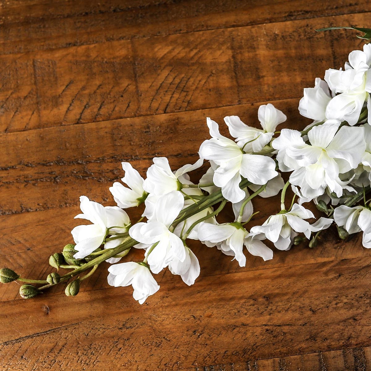 Artificial White Delphinium Stem – Click Style