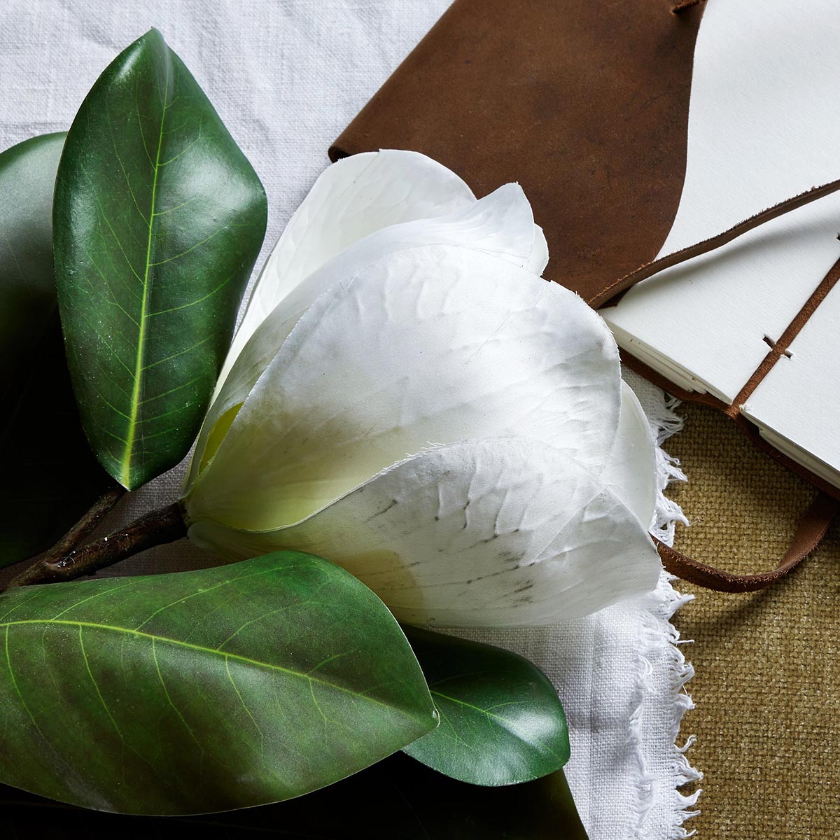 Artificial White Magnolia Stem – Click Style