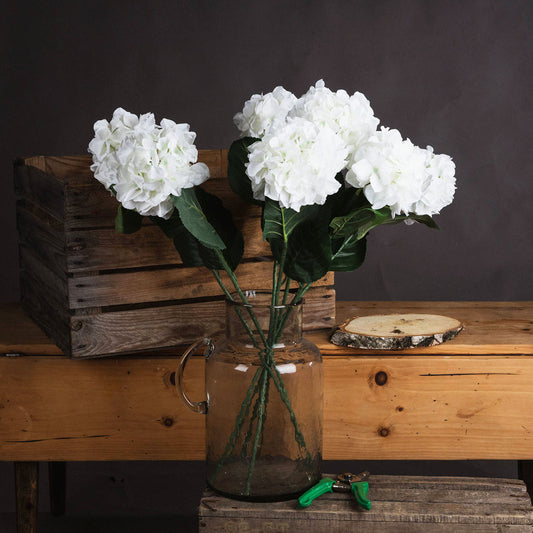 Artificial White Schneeball Hydrangea Stem – Click Style